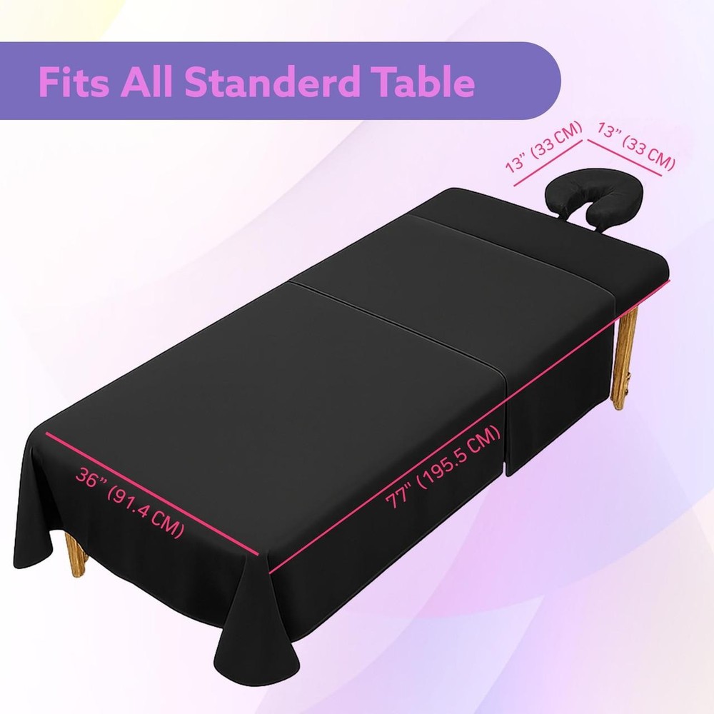 Massage Table Sheets Set – 3 Piece 4 Set, Microfiber Spa Bed