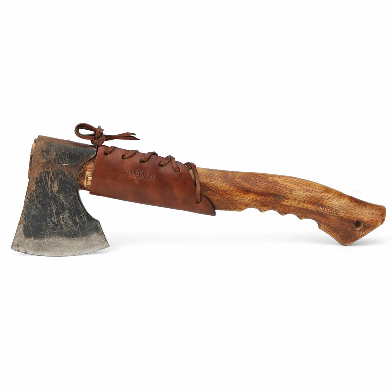 TOURBON Leather Ax Handle Guard Collar Sheath Haft Axe Cover Hatchet Protector