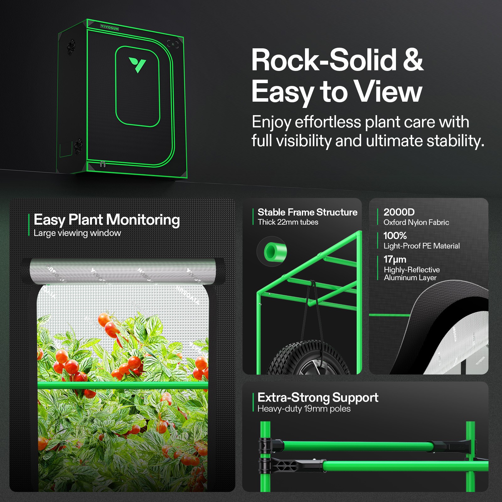 VIVOSUN 4x2FT E42A+ PRO Grow Tent Kit w/ Aerolight AW200SE & T4 Ventilation Kit