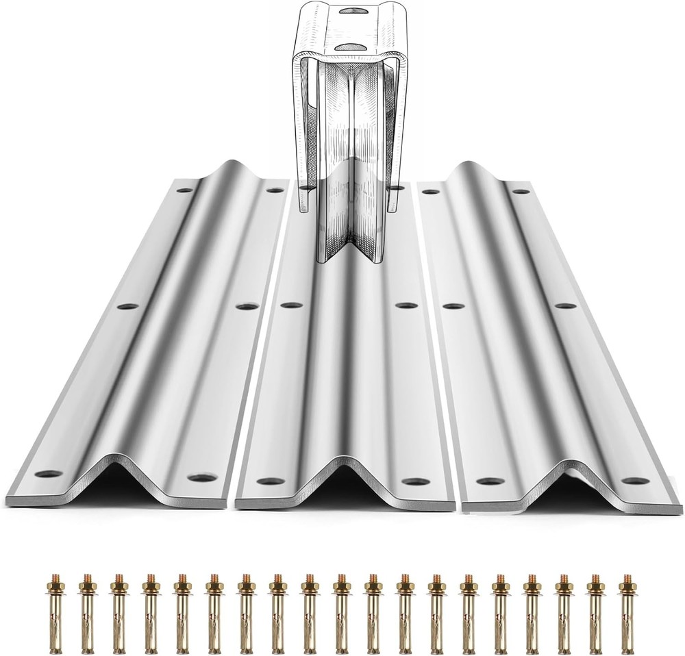 Galvanized Inverted V Track Sliding Gate Rollers 36 FT with Hardware Kit V-Track