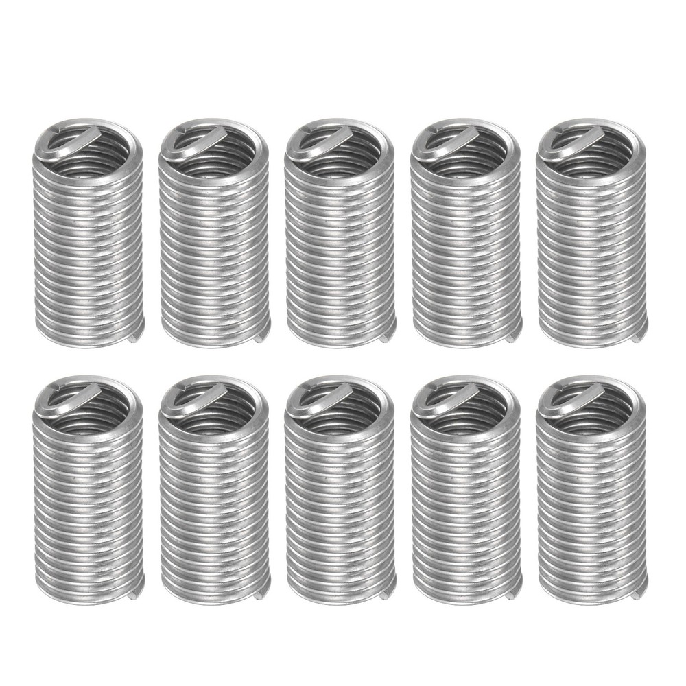 M8 x 1.25 3D Stainless Steel Wire Thread Insert Sleeve 10pcs