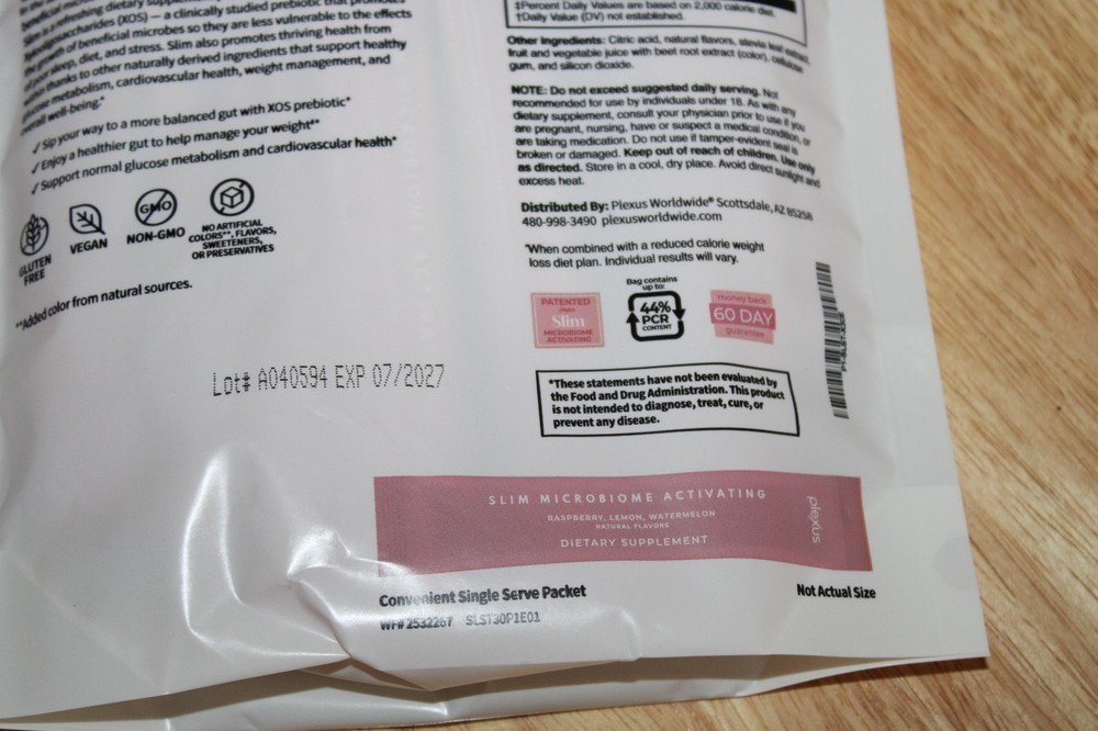 Plexus Slim - 30 Day Packets-Microbiome Activating Raspberry Lemon Exp 7/2027