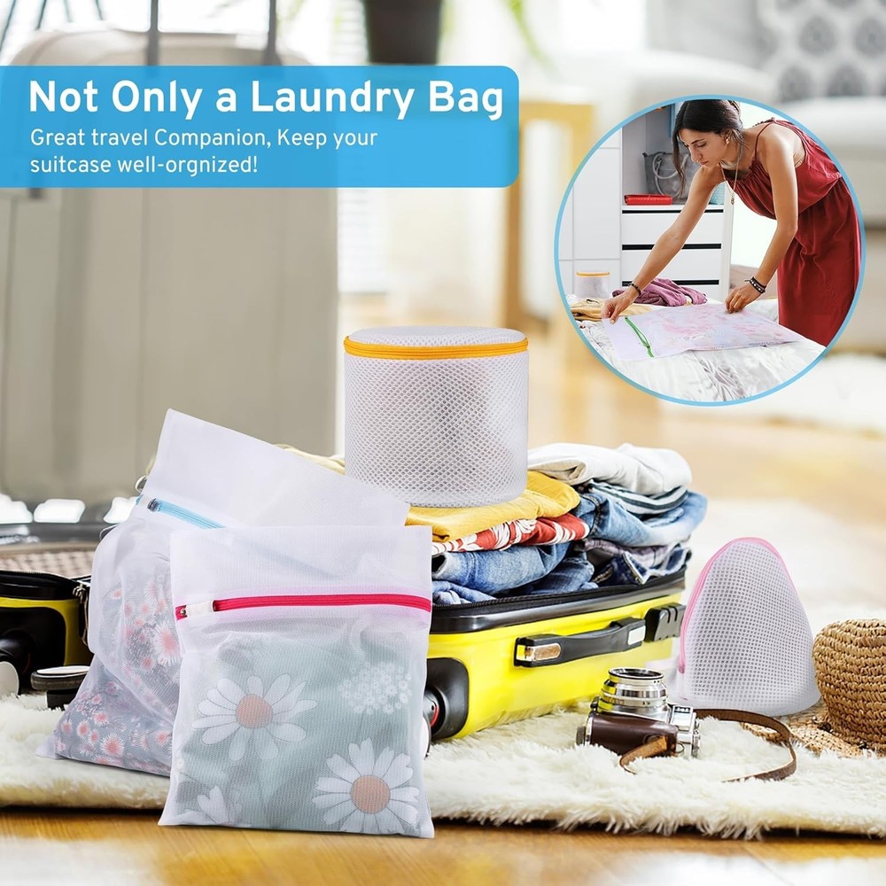 Ultimate 7 Pack 6 Size Mesh Laundry Bags Set for Delicates with AUTO-Lock Zip...