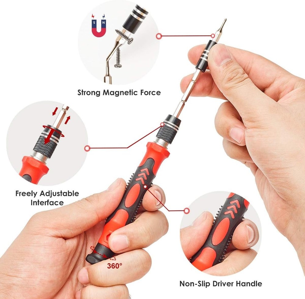 Magnetic Precision Screwdriver Set for iPhone, PC, Nintendo