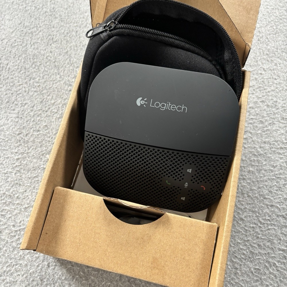 Logitech P710e Mobile Conferencing Speakerphone Bluetooth with Soft Case and BOX