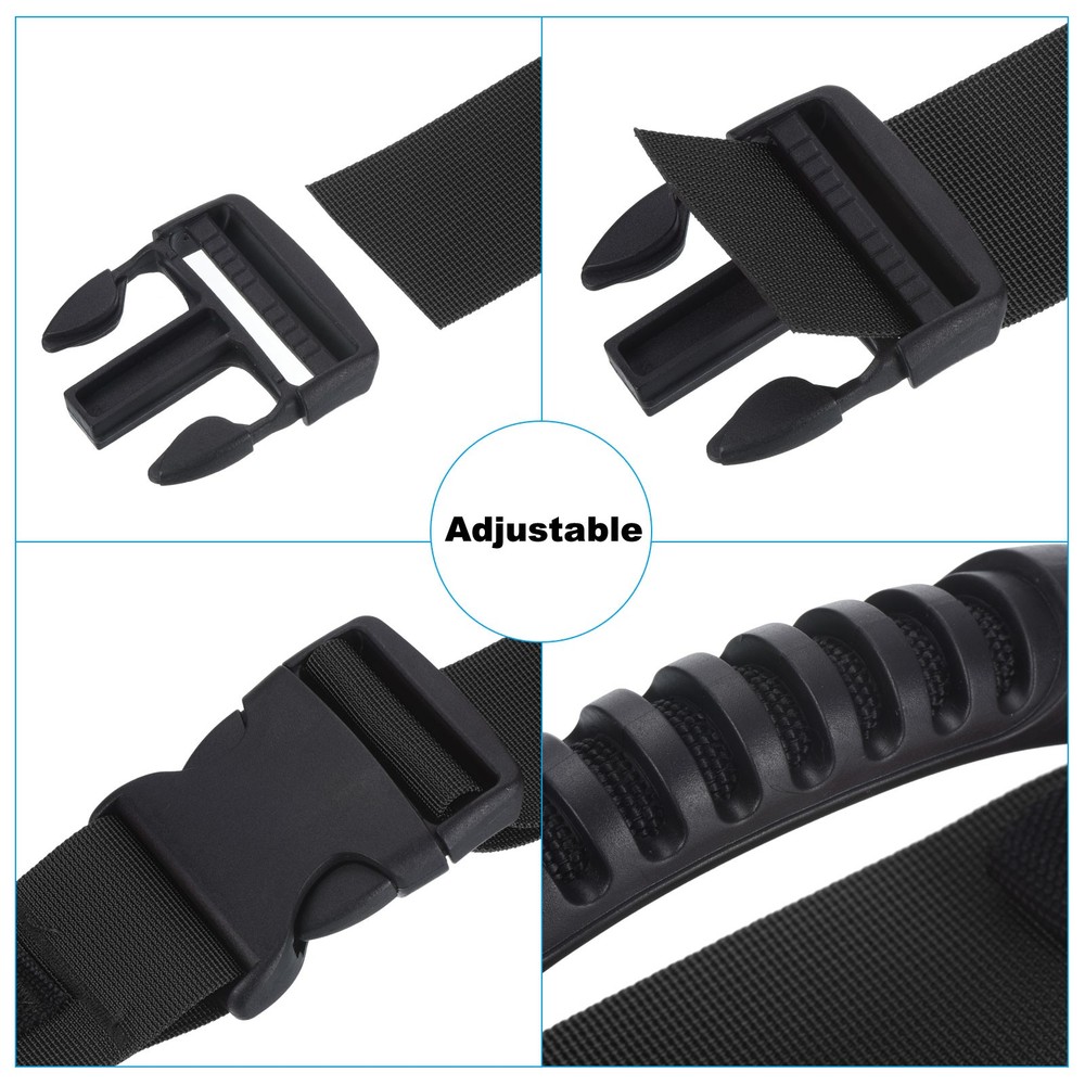 Carrying Strap with Handle, 2 Pack Adjustable Nylon Belt for Moving Boxes, Black