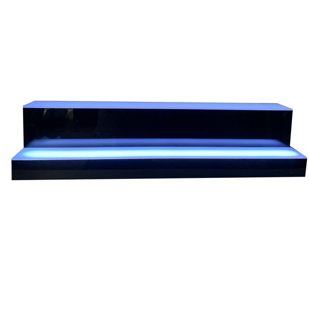 31" 2-Step LED Light Liquor Bottle Display Glowing Bar Shelf with Remote 110V