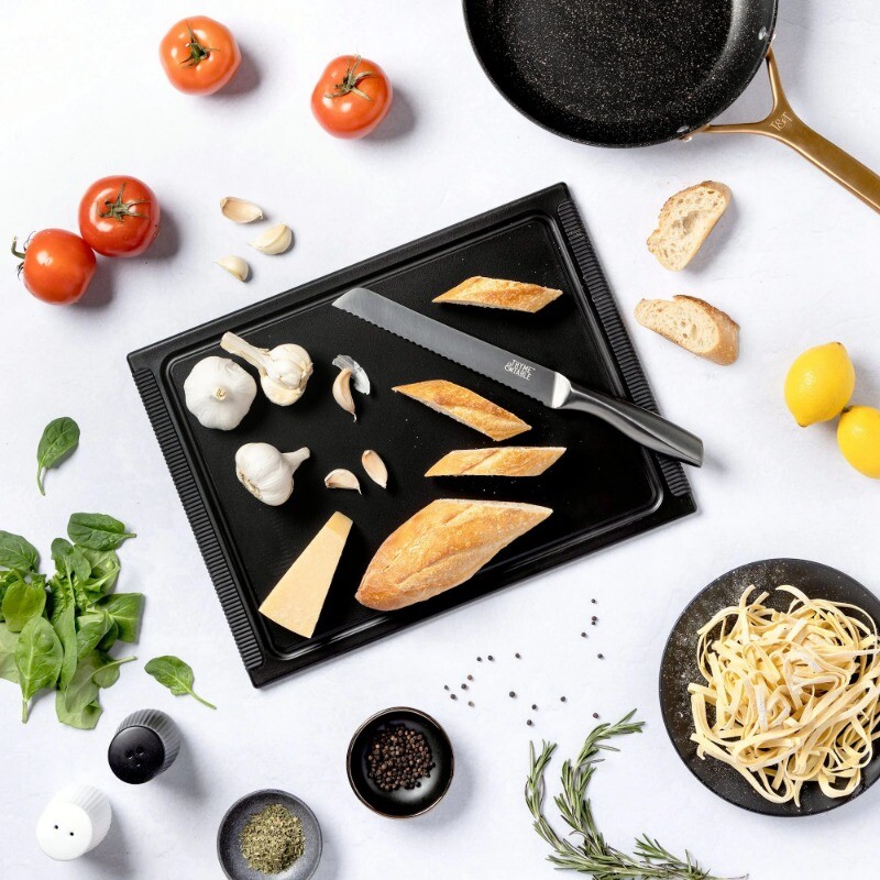 Thyme & Table Large 12"x16" Poly Cutting Board - Black