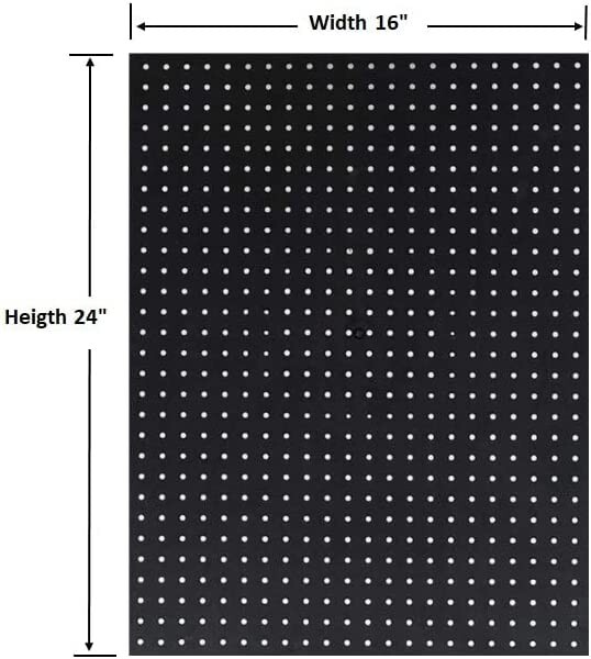 WallPeg (4) Black Plastic Pegboard Panels – 96” Wide Garage Tool Pegboard