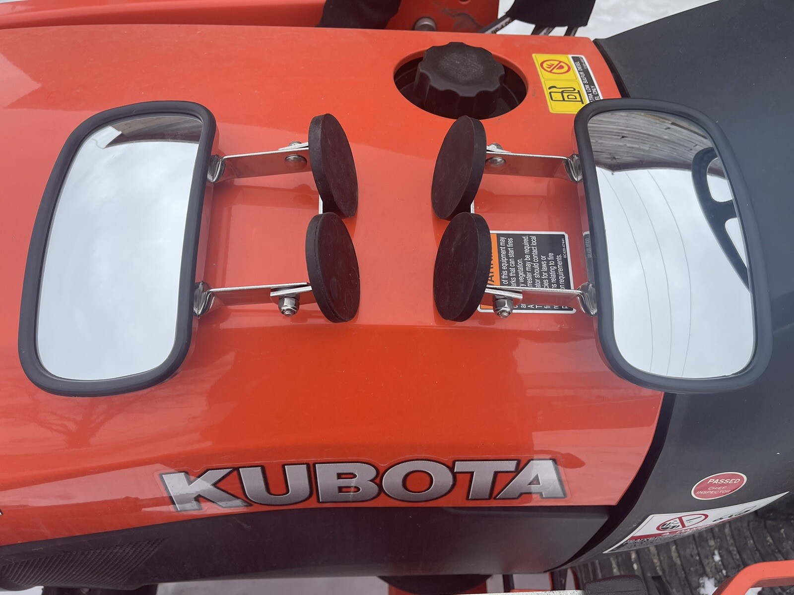 PREMIUM MAGNET MIRRORS Tractor/Skidsteer RUBBER COATED STAINLESS STEEL! kubota