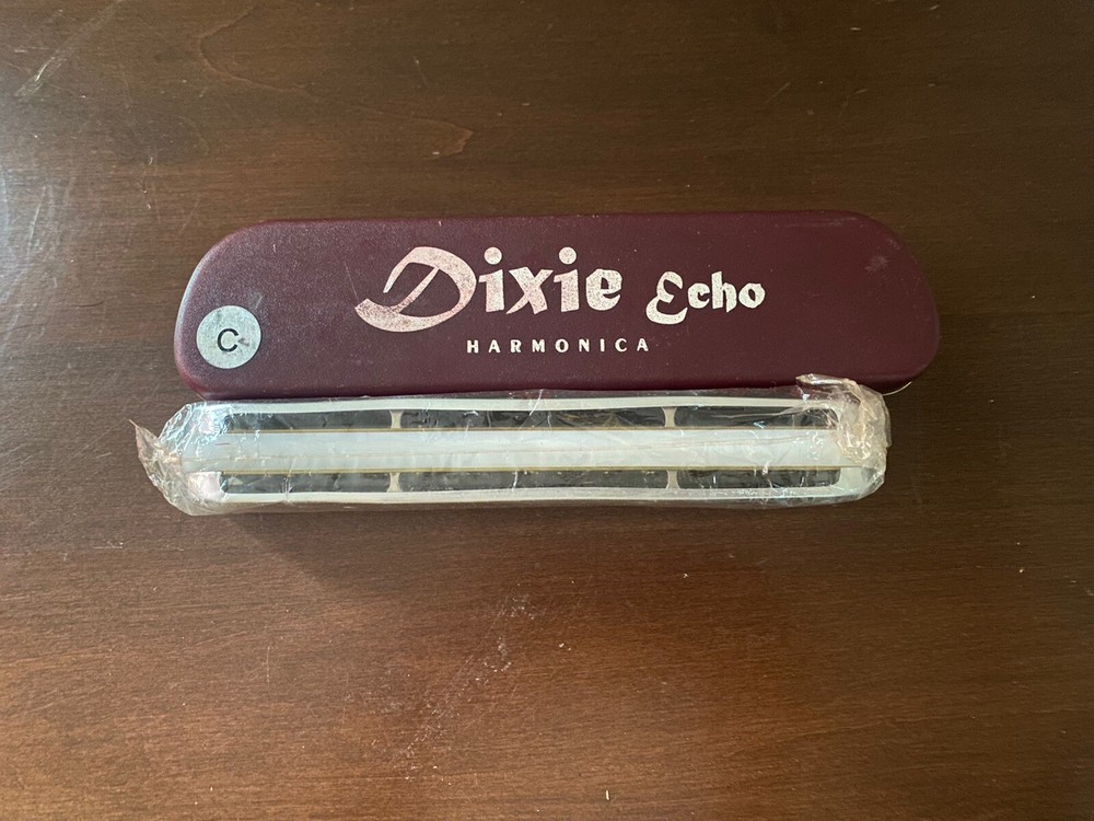 Vintage Dixie Echo Harmonica C With Case NEW