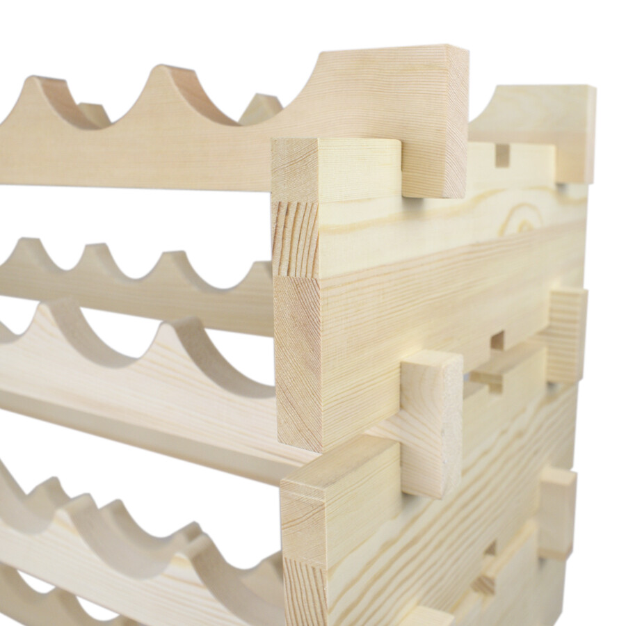 2PCS Wine Rack 72 Bottle Stackable Wine Storage Wood Display Shelf Freestanding