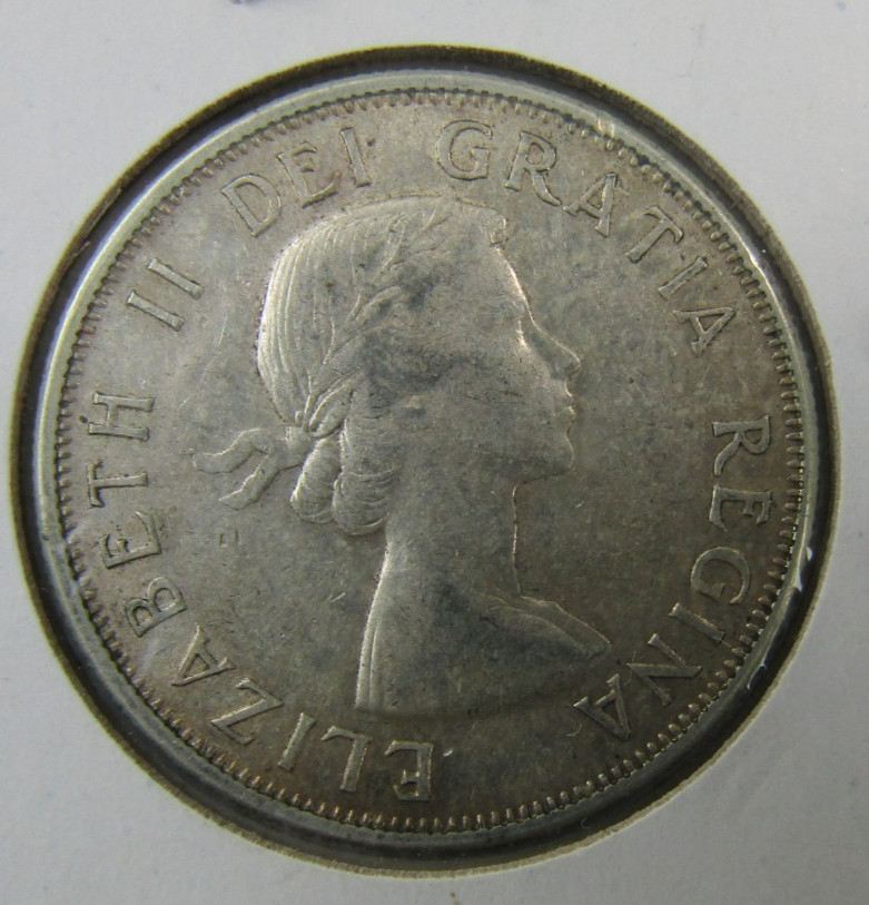 CANADA, 50 CENTS, QEII, SILVER, 1958