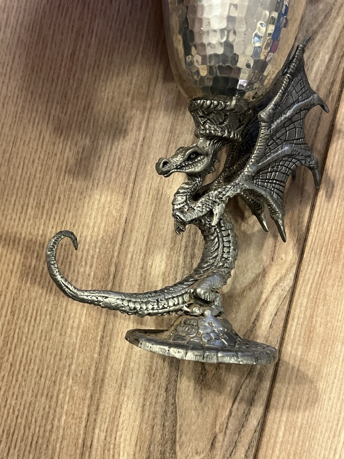 Lot Of 2 Ballena Bay Pewter Dragon Chalice Goblet Cups 8" Fantasy Wizards