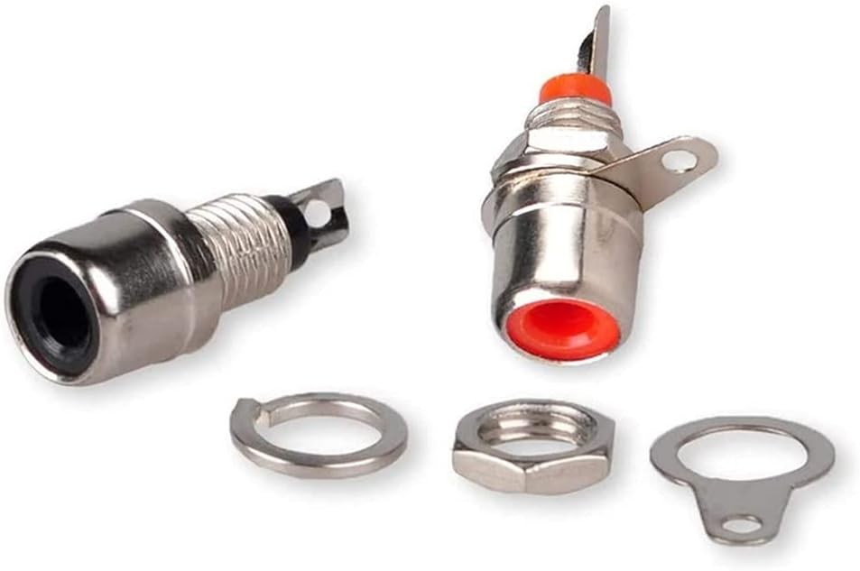 RCA Female Socket Connector, Chassis Panel Mount Adapter for Amplifier Audio...