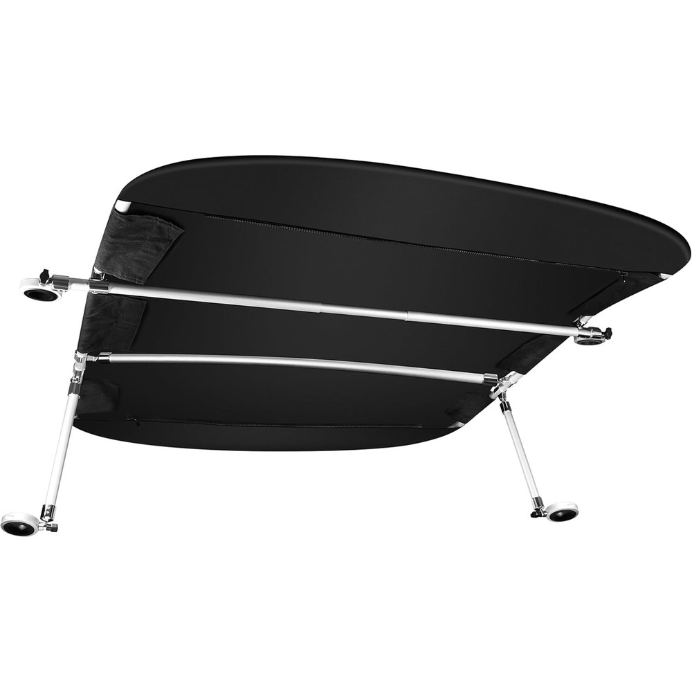 Universal Wakeboard Tower Mounted Flat Cargo Bimini Top Cover 600D Canvas Frame