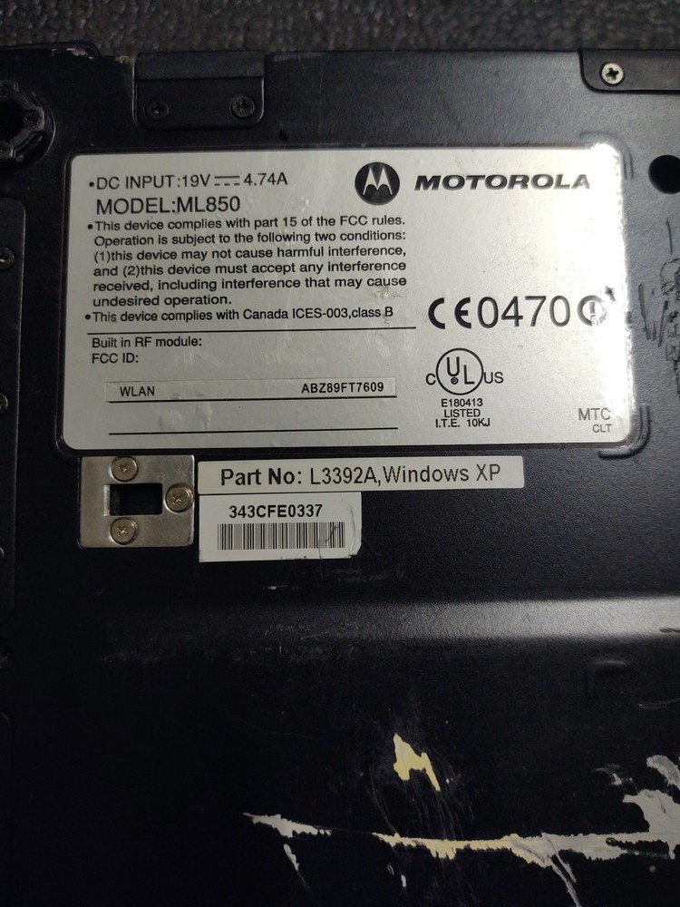 Motorola ML850 Toughbook Laptop Computer