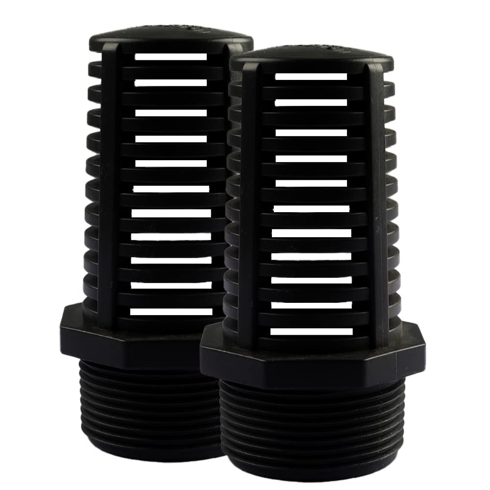 1 Inch Threaded Suction/Overflow Strainer, Screen Strainer 1 1", Black