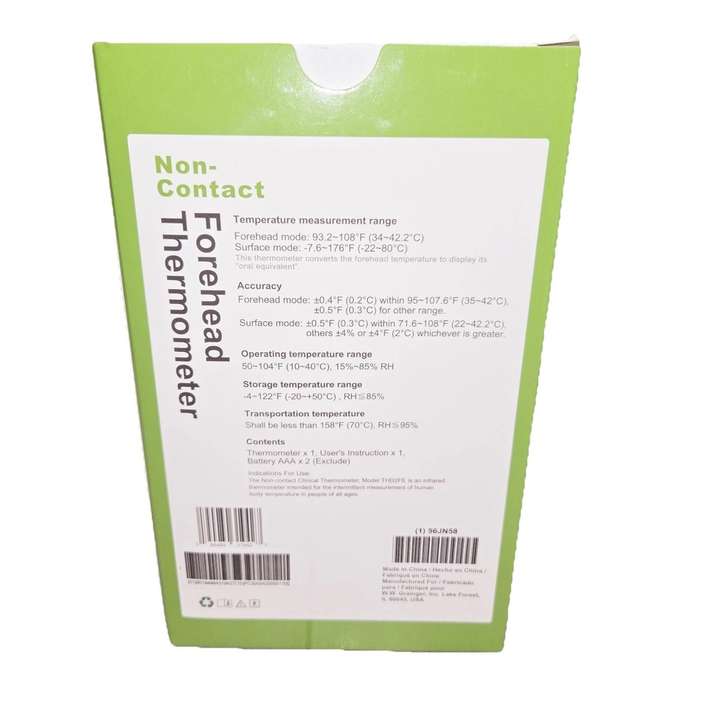 FDA Cleared Non-Contact Infrared Forehead Thermometer THDFE One Second Measure