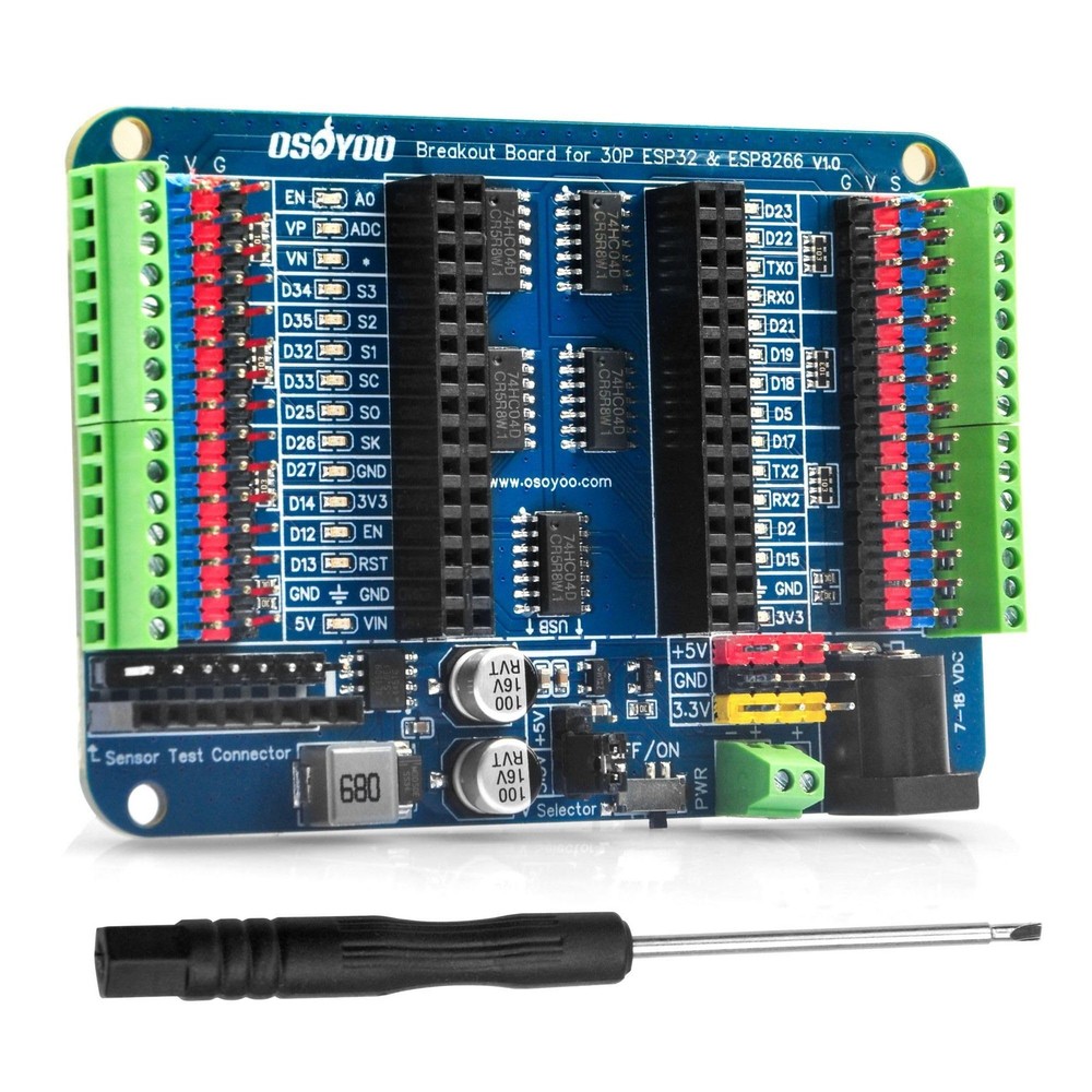 30P ESP32 & ESP8266 Shiled Breakout Board Terminal Block Shield HAT with Pin .