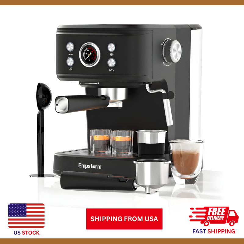 20 Bar Black Empstorm Espresso Grinding Integrated Semi-automatic Coffee Machine