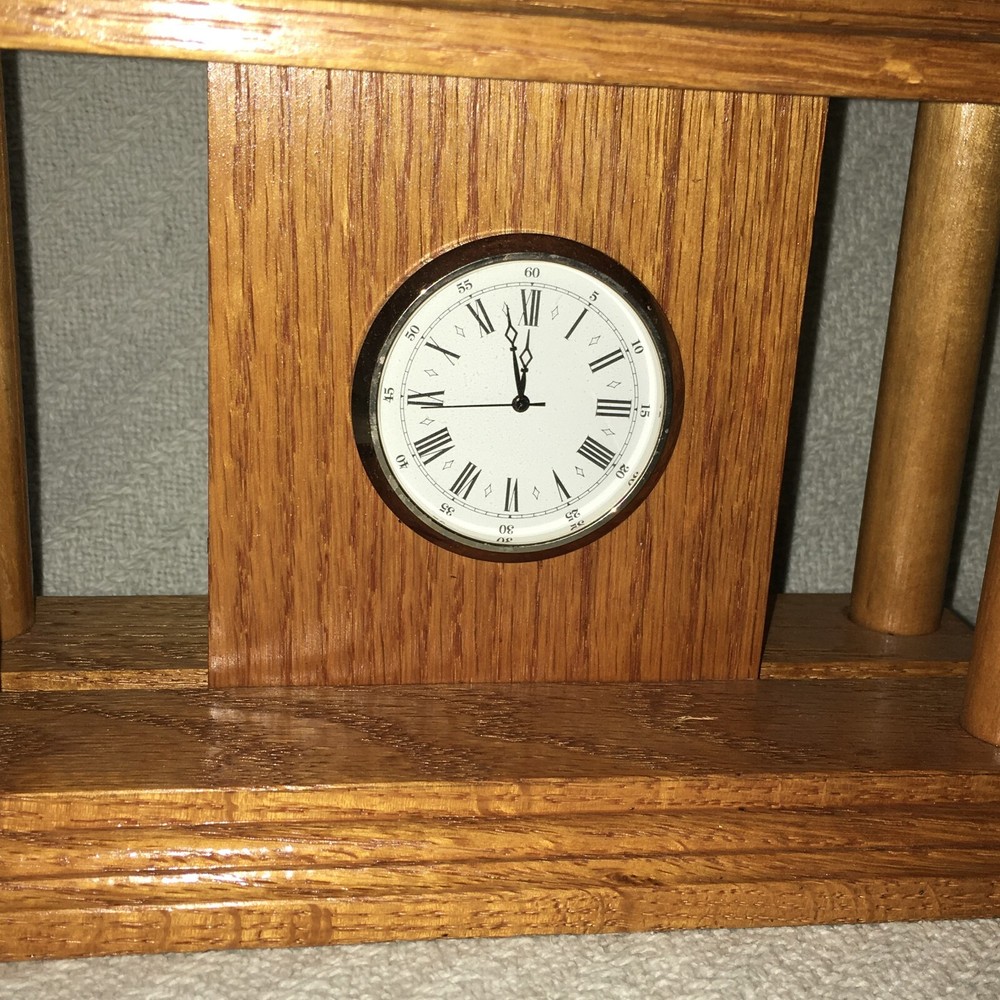 Silcon Electronics Wood Quartz Mantle Clock 8x4x4"