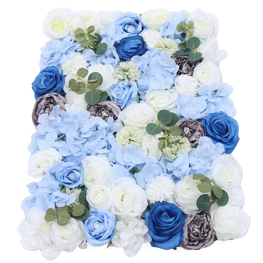 6x Artificial Flower Wall Panel Silk Rose Hydrangea Backdrop Wedding Party Decor
