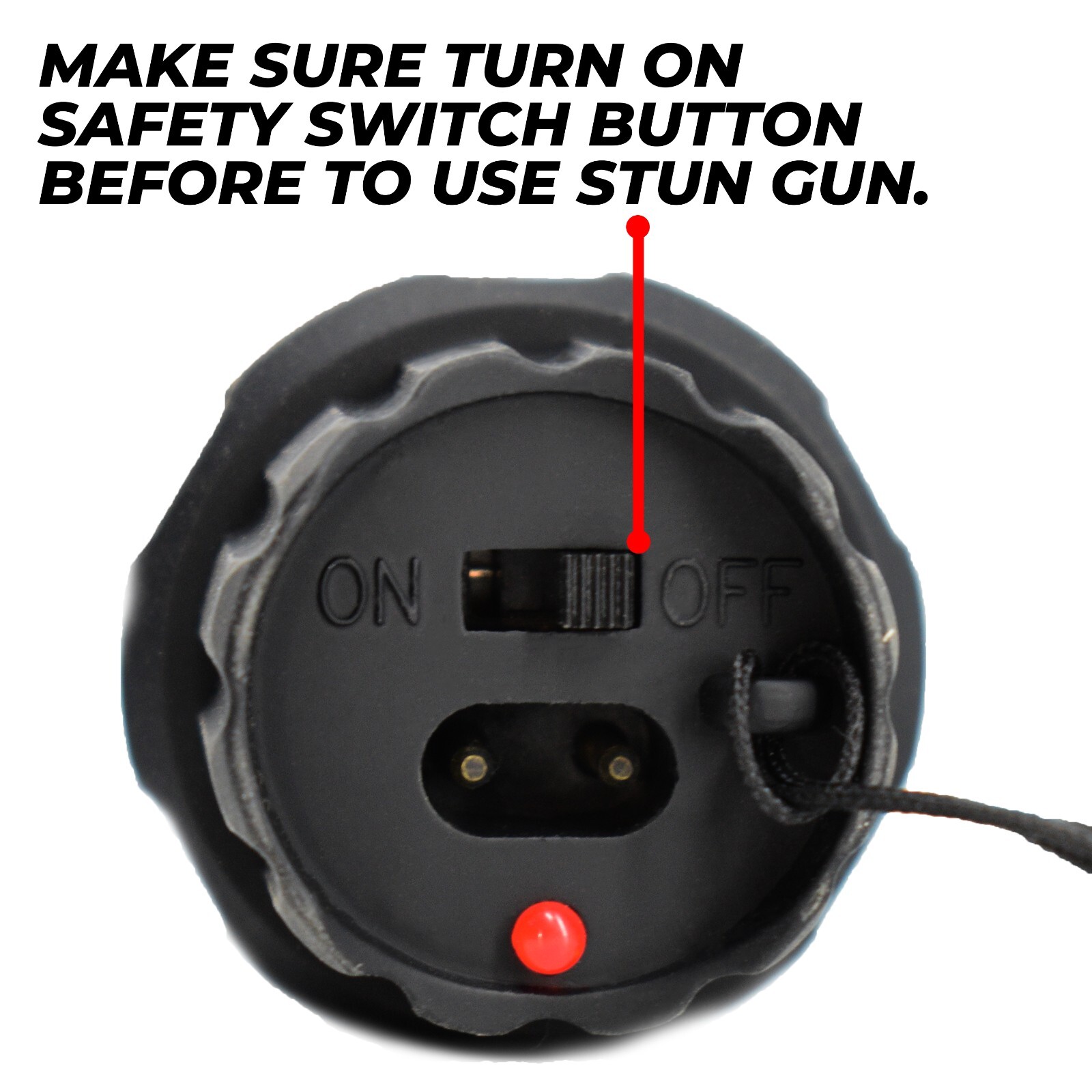 High Voltage Stun Gun for Self Defense with Led Flashlight Maximum Power Black