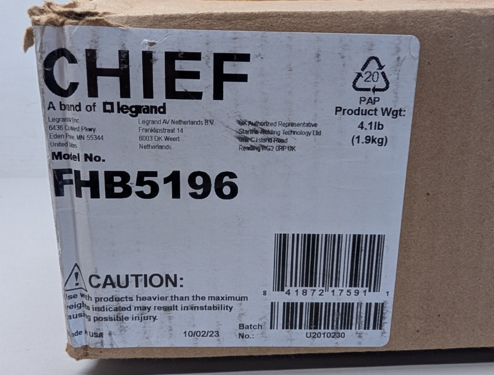 Chief FHB5196 Universal Flat Panel Mount Hardware Kit