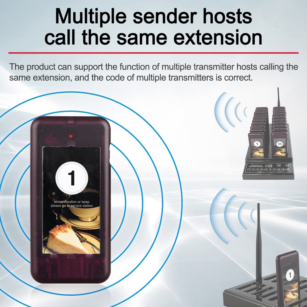 Retekess T112 Wireless Paging Queuing Calling System Restaurant 30 Coaster Bar