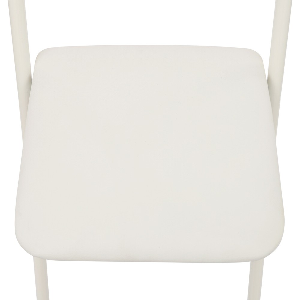 2PCS Modern Folding Bar Chairs, Space-Saving Design, Comfortable Seating White
