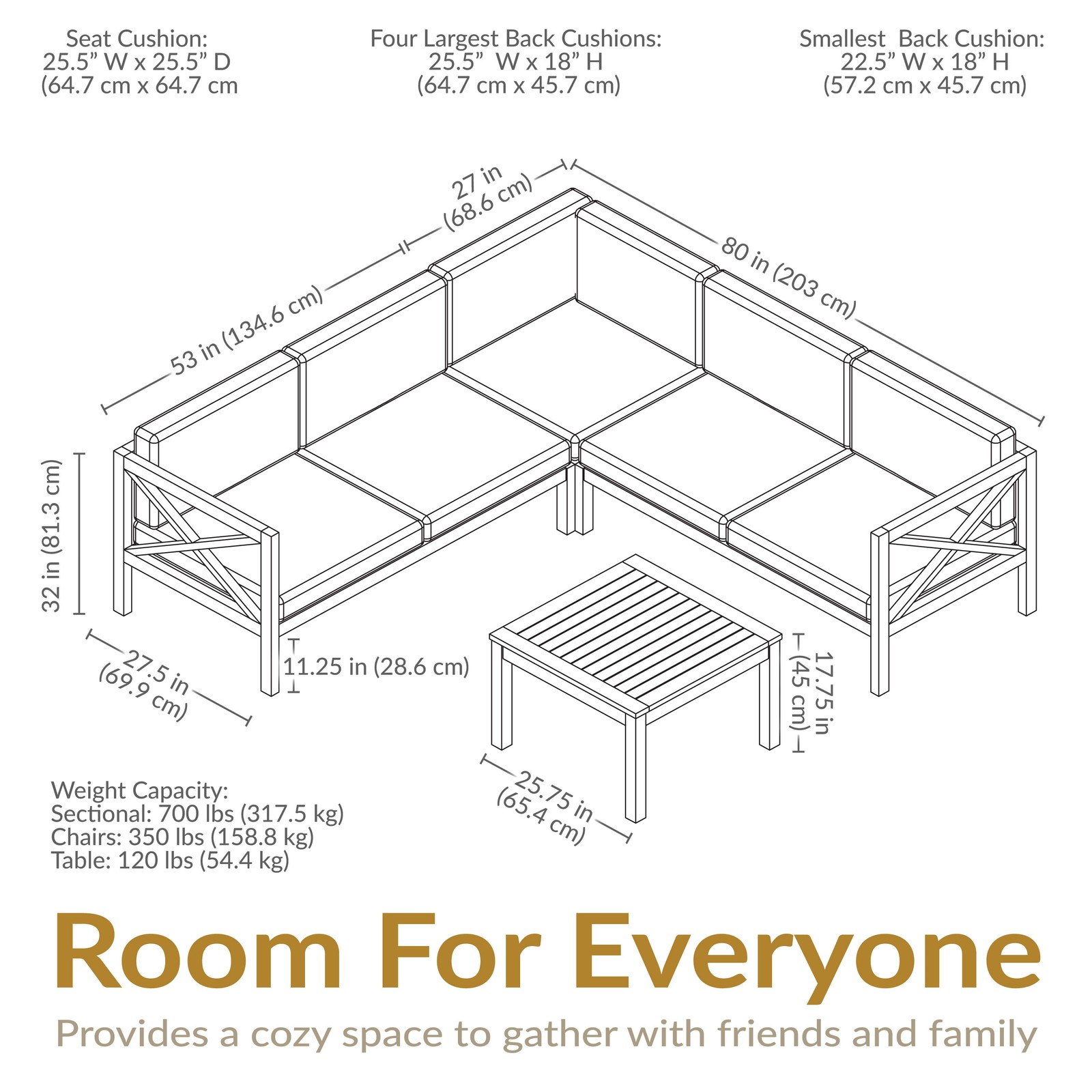 Edisto 4-Piece Acacia Outdoor Conversation Set - Light Brown by Sunnydaze