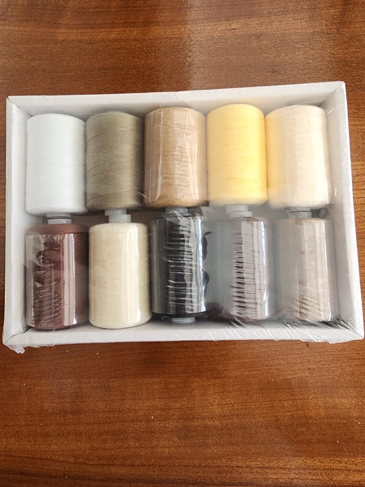 10 Pack Of Surger Thread Spools - Neutral Colors