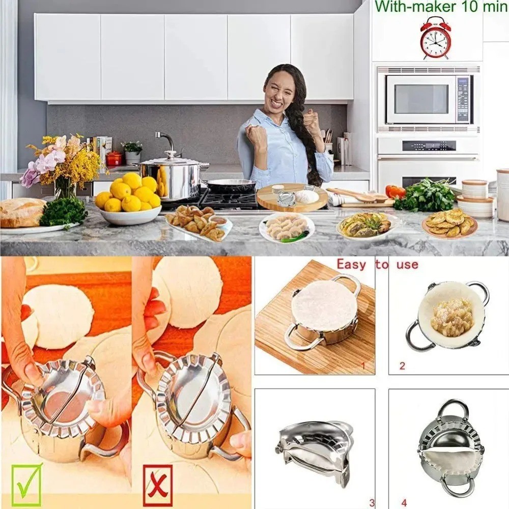 Stainless Steel Dumpling Maker - Ravioli Press & Empanada Mold