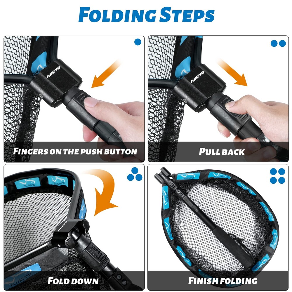 Fishing Net Fish Floating Landing Net, Kayak Nets with Fixed Foldable Telesco...