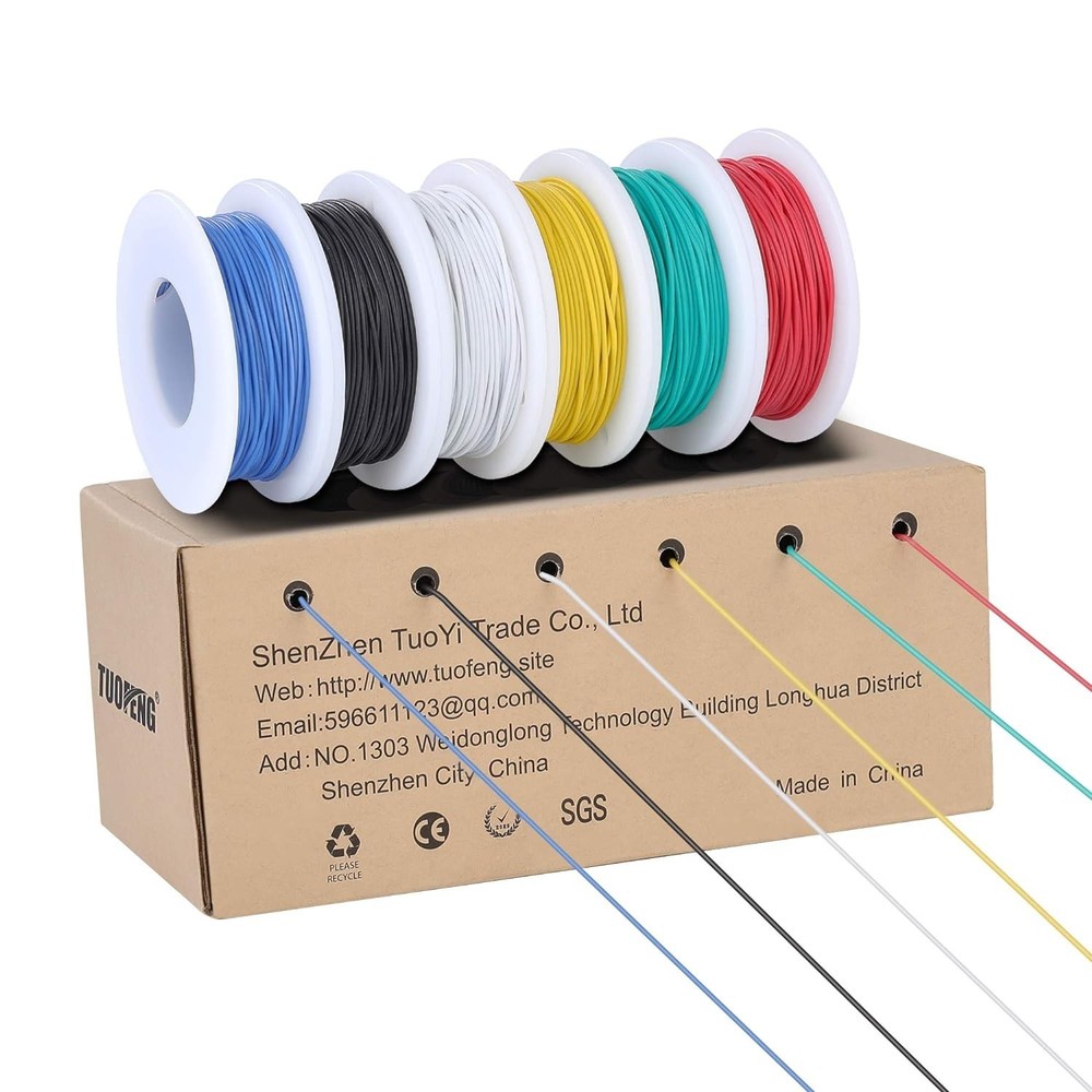 28 Awg Wire Solid Core Hookup Wires-6 Different Colored Jumper Wire