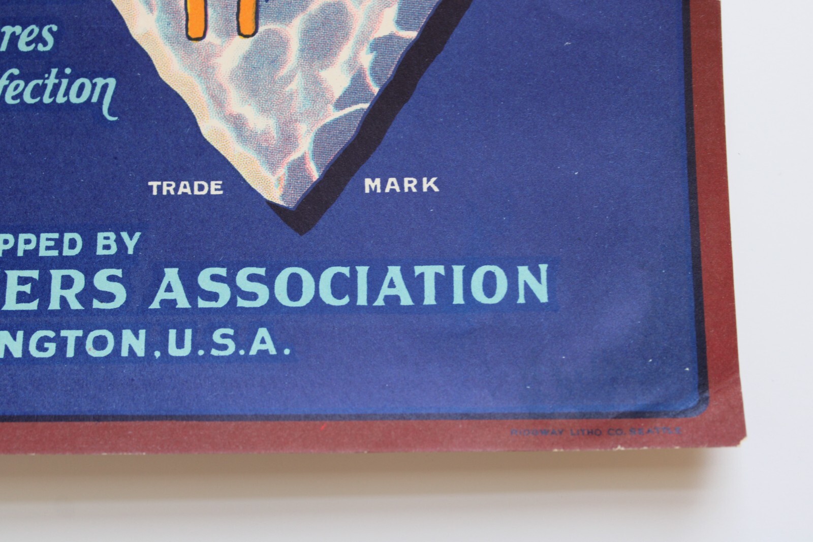 Original BLUE BIRD apple crate label Peshastin Fruit Growers Assn Wenoka