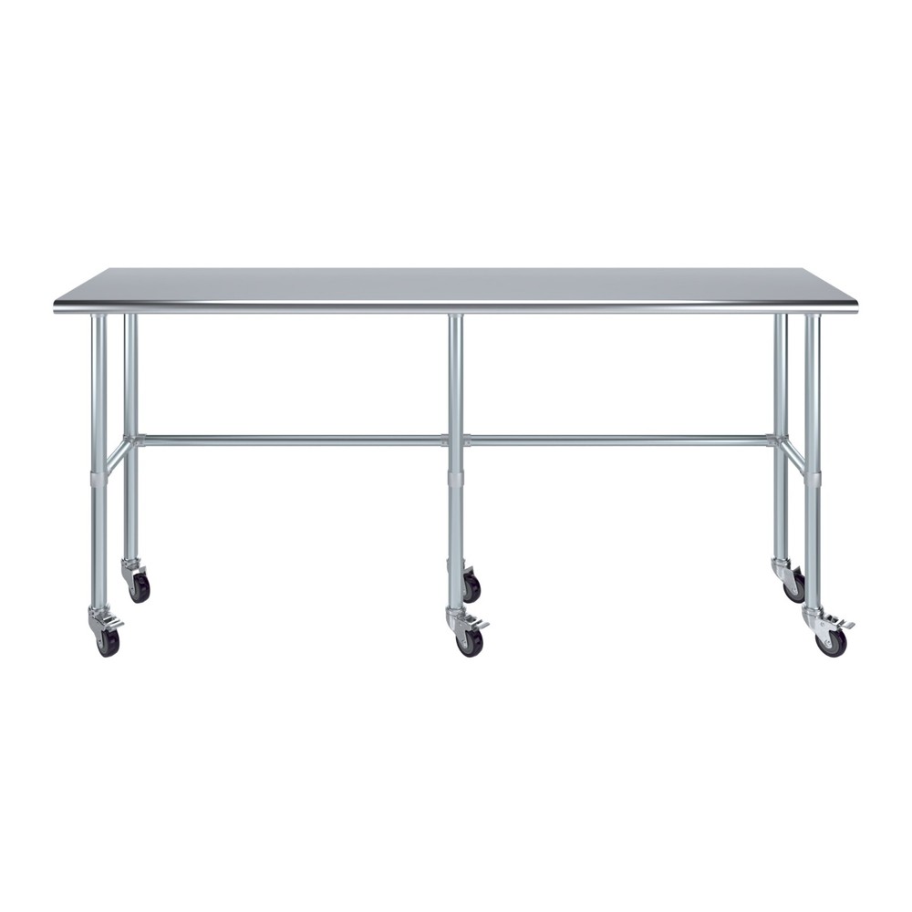 18" X 84" Stainless Steel Open Base Table | NSF Prep Metal Work Table