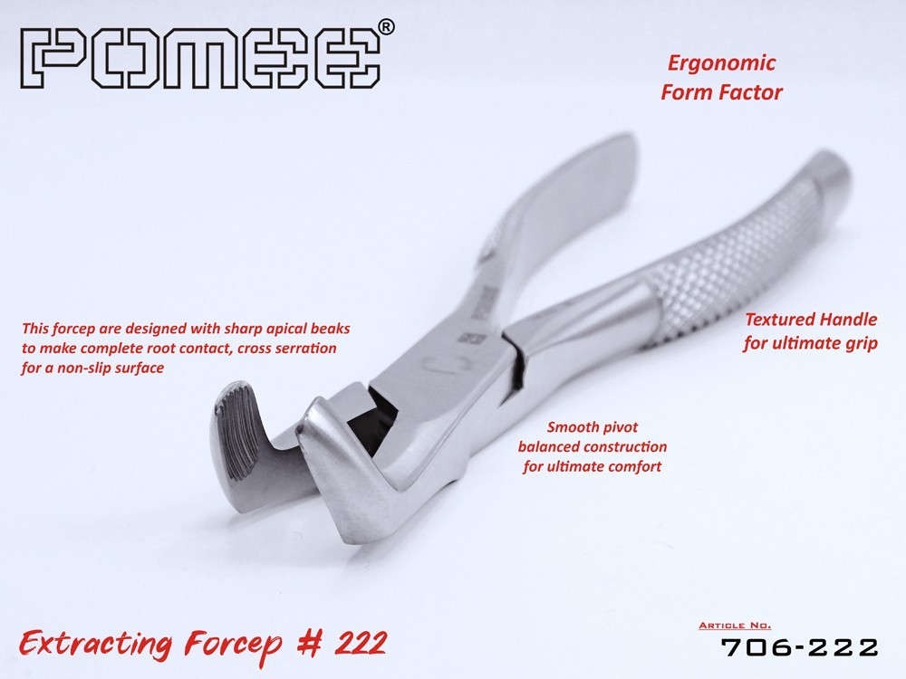 Pomee USA Extracting Forceps #222 Universal Lower 3rd Molar Dental Tool