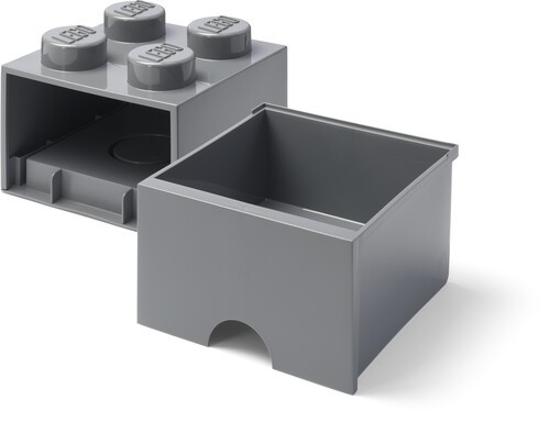 LEGO Stackable Storage Brick with 1 Drawer and 4 Knobs, Dark Grey [New Toy] Gr