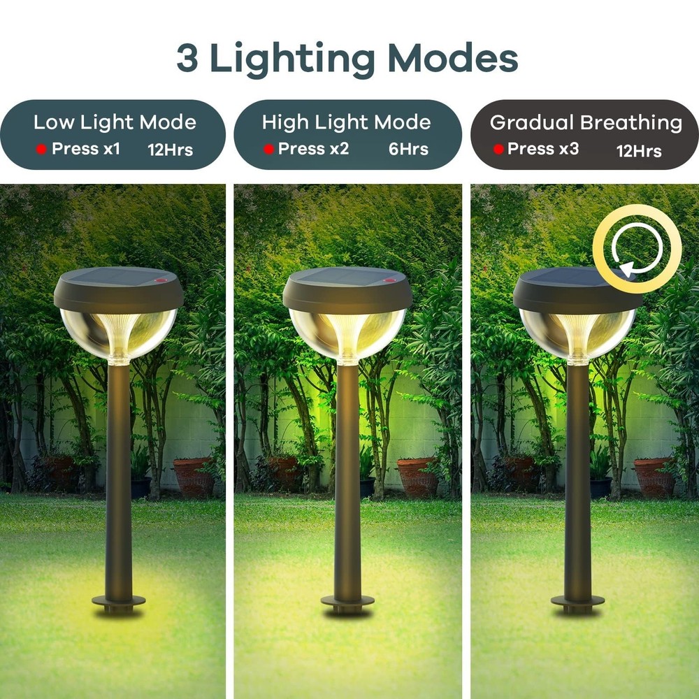 Solar Pathway Lights 8 Pack Warm White Waterproof Adjustable Linkind Outdoor