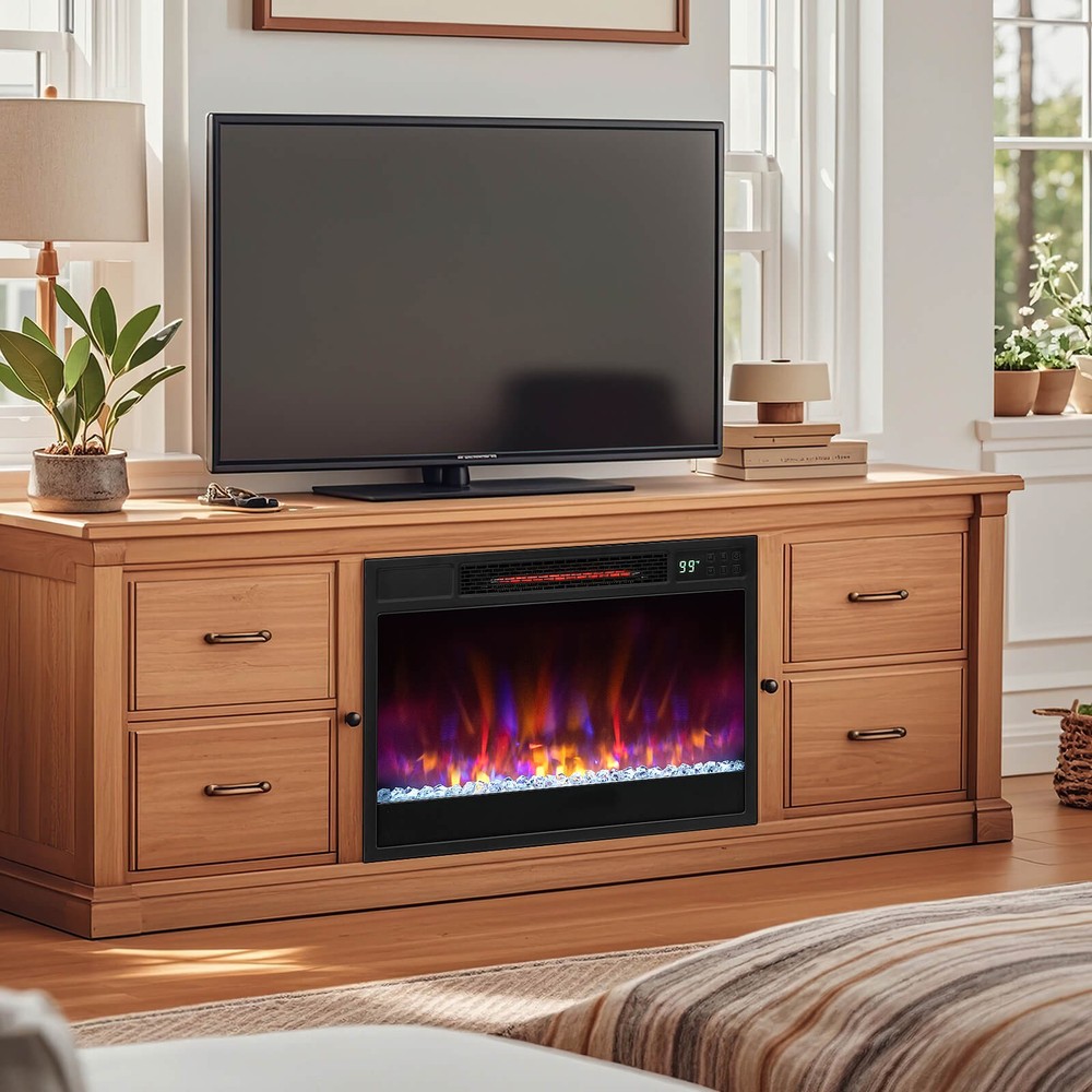 23-inch Infrared Quartz Electric Fireplace Insert with Remote Control