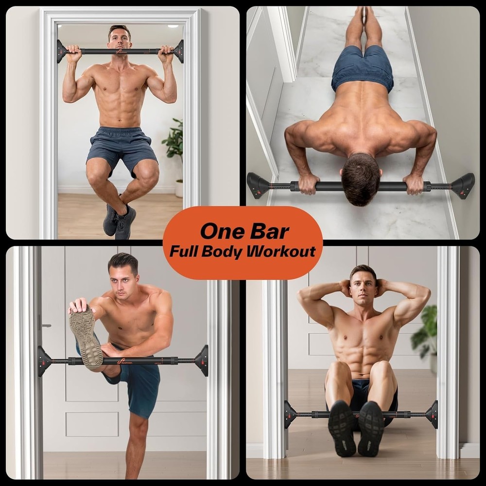 Pull Up Bar: Strength Training Chin up Bar No Screws - Adjustable 29.5''-37''...