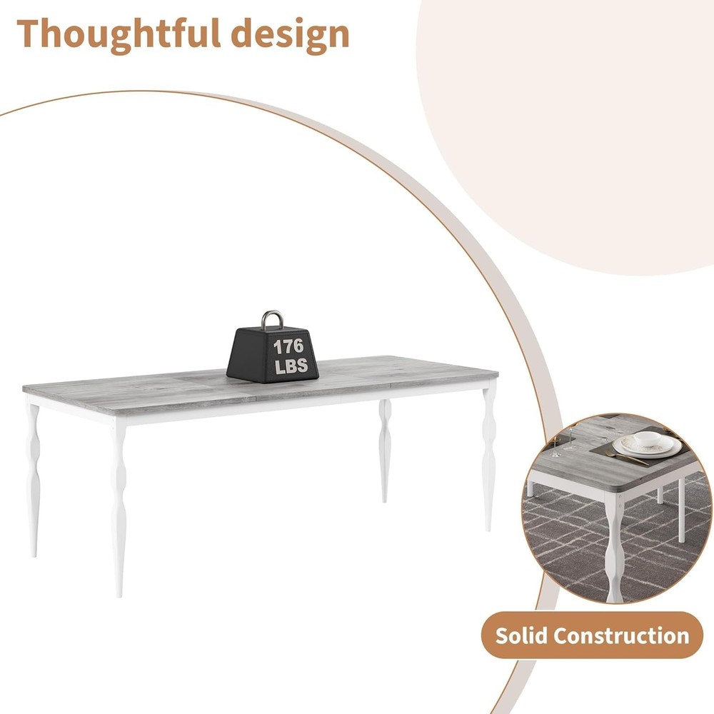 Rectangular Dining Table 6 71 in Rustic Farmhouse Kitchen Table W/ Large