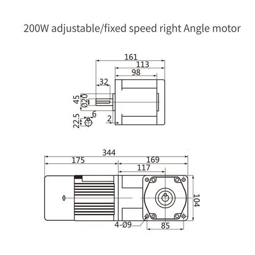 110V 200W Adjustable Speed AC Gear Reduction Motor Reversible Motor w/Controller