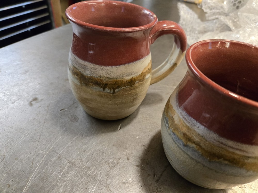 Handmade in Vermont Signed Drinking Mugs Rustic!!! Earthy!!!