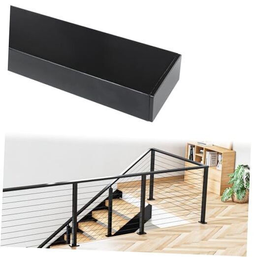 Black Cable Railing Handrail Rectangular Stainless Steel Handrail 4FT 1 Pack