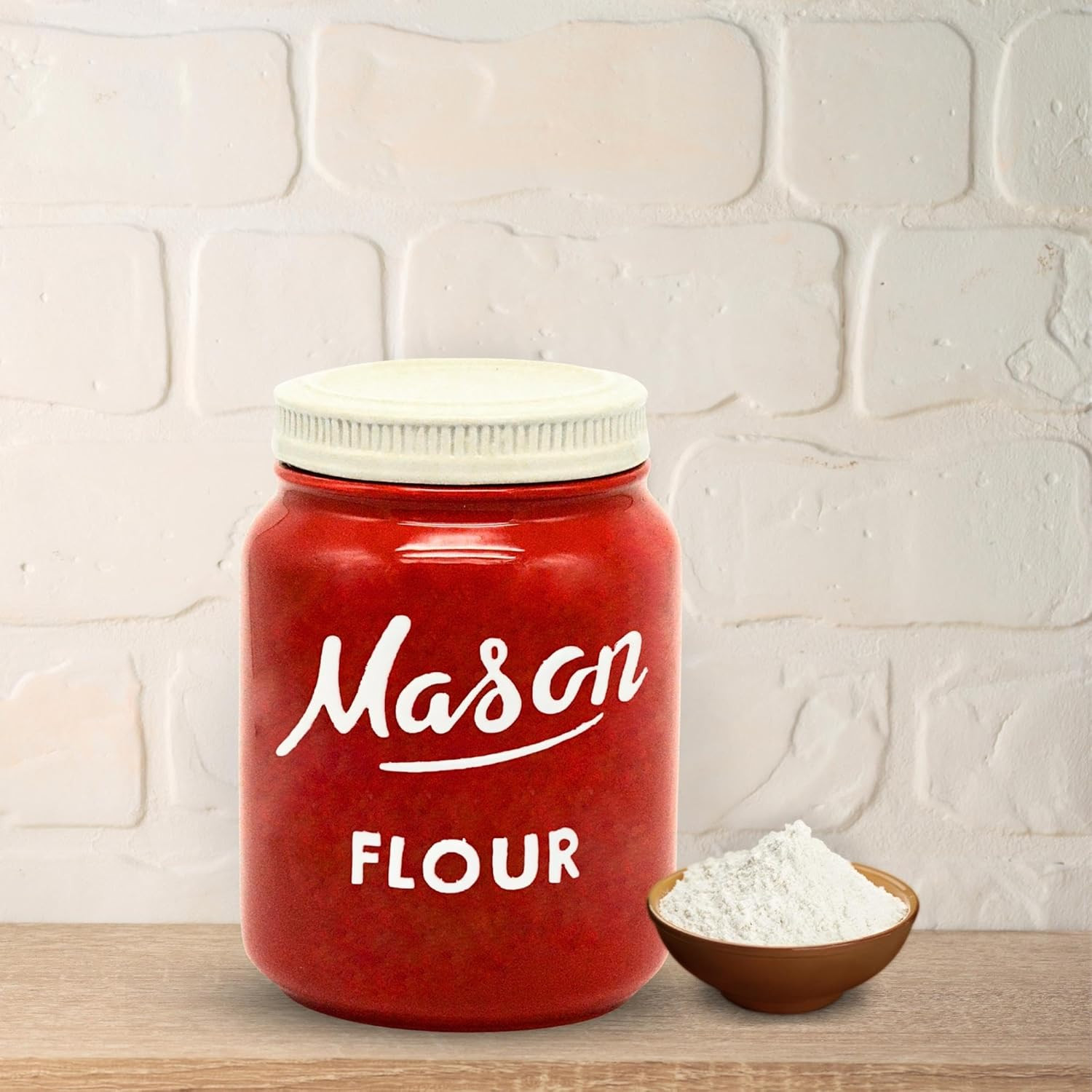 Mason Jar Flour Container - Decorative Flour Canister Mason Jars - Kitchen Food