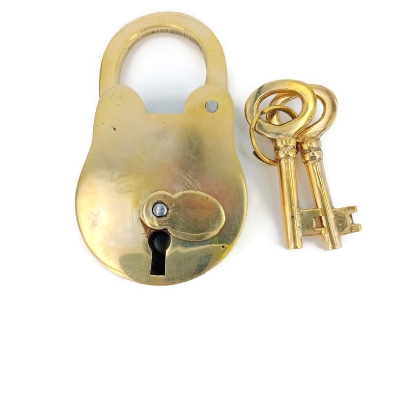 Vintage style PADLOCK & Keys Solid Brass Antique style Lock pair hand made