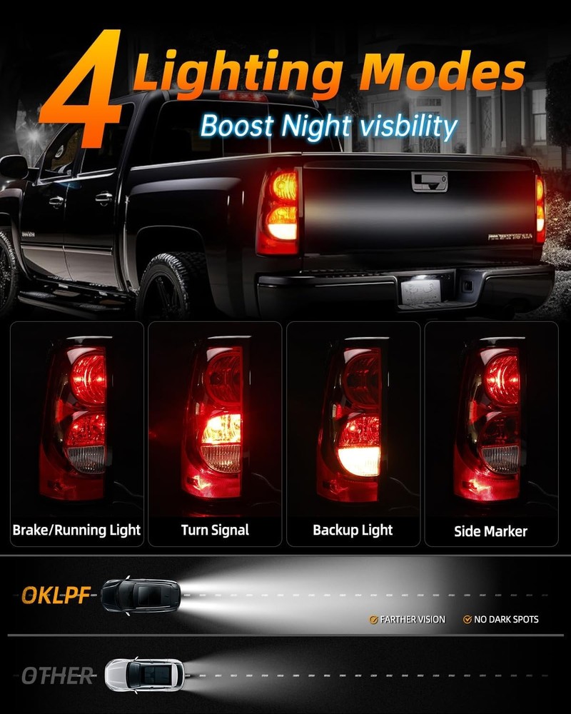 Rear Brake Tail Light Compatible With Driver and Passenger Side(Black border)